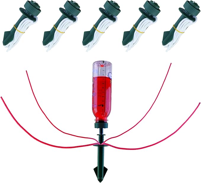 Microwater Plant Watering Reservoir, Suitable for Everyday and Holiday use, Automatic drip Irrigation with microadjuster Switch for Indoor and Outdoor，Large and Small Plants (Pack of 6)