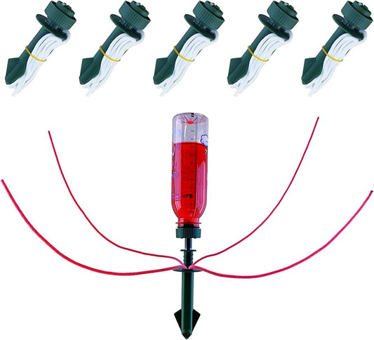 Microwater Plant Watering Reservoir, Suitable for Everyday and Holiday use, Automatic drip Irrigation with microadjuster Switch for Indoor and Outdoor，Large and Small Plants (Pack of 6)