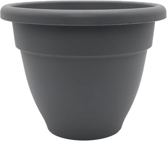 The HC Companies 6 Inch Caribbean Planter - Lightweight Indoor Outdoor Plastic Plant Pot for Herbs and Flowers, Warm Gray