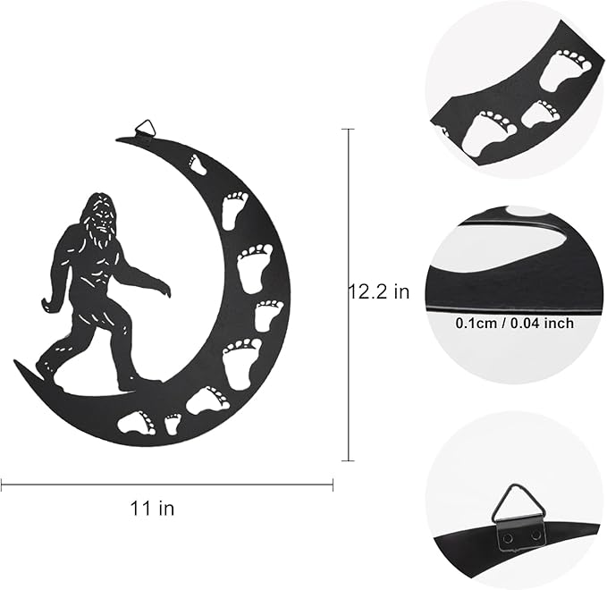 VZVXCC Bigfoot Metal Wall Art Outdoor Decor-12 Big Foot Statues Sasquatch Silhouette Wall Art Hanging Decorations,Bigfoot Sasquatch Gifts for for Indoor Outdoor Yard Art, Patio, Lawn