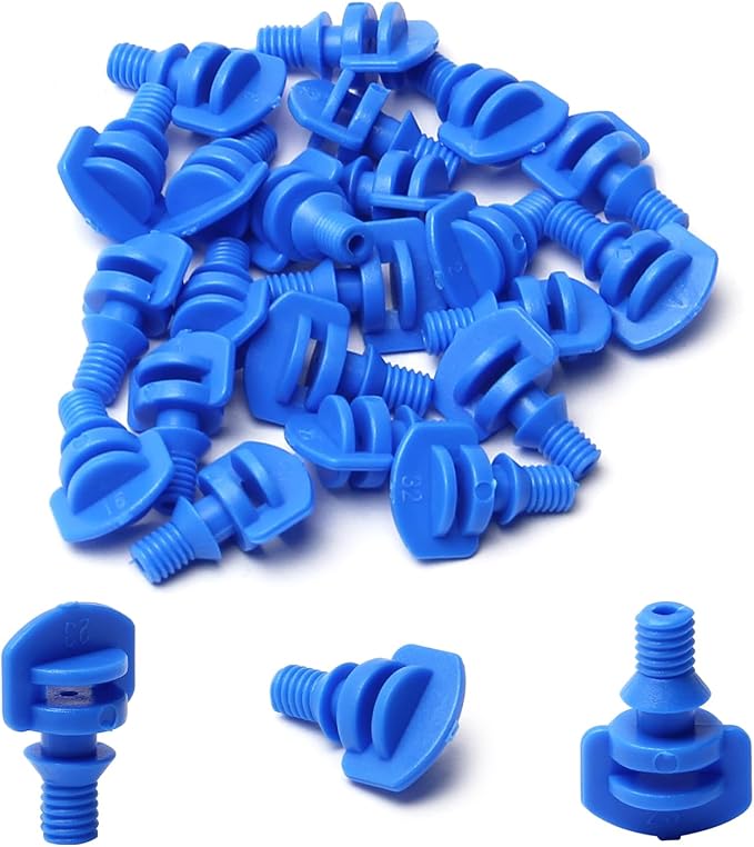 MroMax 20Pcs 360 Degree Micro Sprayer Automizing Sprinkler Nozzle Hydroponic Aeroponic Misters Fan Jet for Miniature Garden Lawn Plant Irrigation System Blue