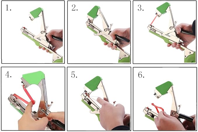 Plant Tying Machine Tool,Plant Tape Gun with 10000pcs Staples 20 Rolls Tape and Replacement Blade for Grapes,Raspberries,Tomatoes and Vining Vegetables Tying Tool(Green)