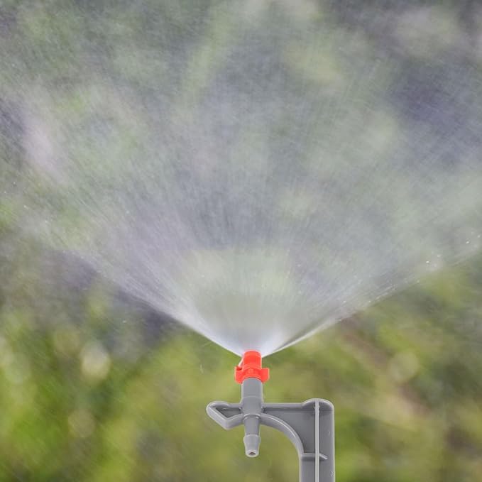 Garden Irrigation System, 20Pcs/Bag Irrigation Dripper with Ground Insert Fruit Tree Drip Irrigation Emitters for for 1/4" Drip Irrigation Tubing(360 Degree with Plunger)