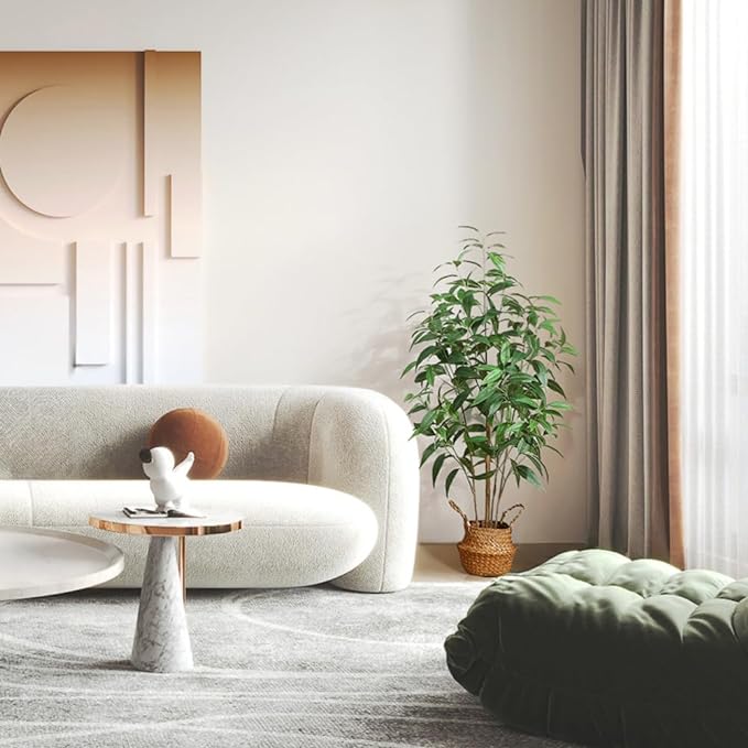 Artificial Eucalyptus Tree,4Ft Tree Fake Plant in Pot for Home and Office Decor,Potted Faux Plants Tall Artificial Trees for Indoor, Outdoor