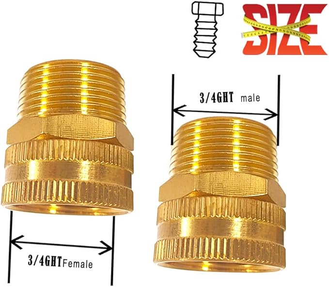 YOUHO Garden Hose Adapter 3/4 NPT Male x 3/4" GHT(F) Drip Irrigation Tubing to Faucet - Reusable Connector Fittings for Most Rain Bird, Orbit, Dig, Toro, Garden Extension Repair Fitting 1PCS