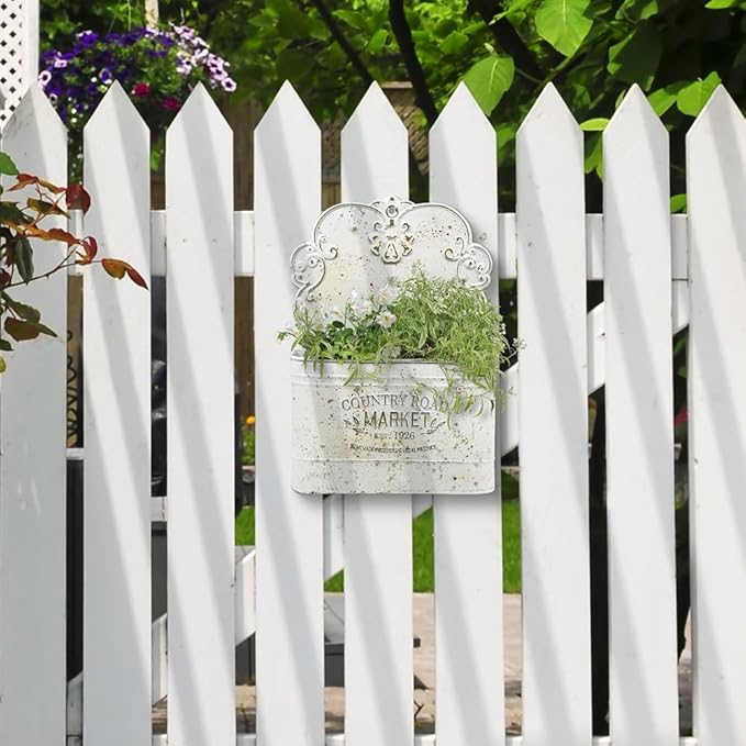 All Chic Metal Wall Planter Wall Mount Planter Wall Haning Planter Outdoor Metal Wall Planter Wall Vases for Flowers Shabby Chic Wall Decor for Rustic Farmhouse