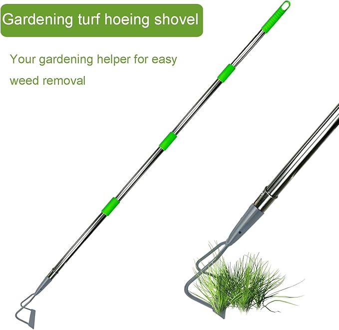 Durable Garden Hoe - Hollow Garden Hoe with Adjustable Long Handle Heavy Duty Tool for Weeding, Digging, and Transplanting - Ideal for Gardening and Agriculture