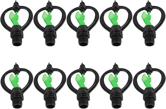 HEEPDD 10Pcs Irrigation Spray Nozzles, G1/2in Impeller Butterfly Nozzles 360 Degree Automatic Rotation Sprinkler Heads for Agricultural Irrigation
