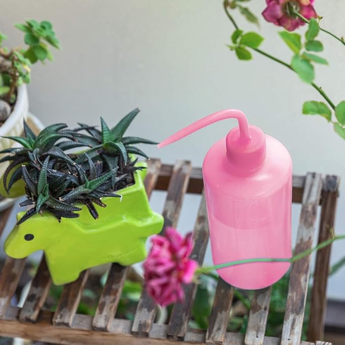 Oubest Squeeze Bottles Succulent Watering Bottle 500ml Pink Water Squirt Irrigation Bottle Squeeze Sprinkling Can Plastic Wash Plant Bottle 2pc