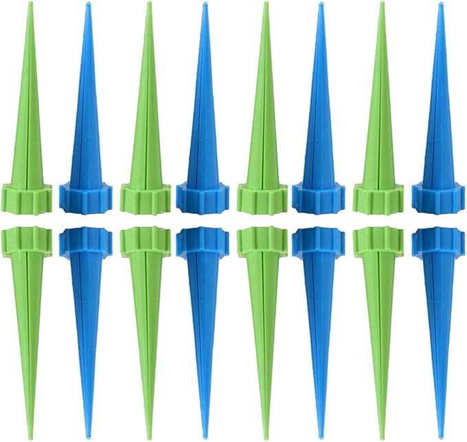 Operitacx 16pcs Plant Watering Spikes, Plastic Plant Self Watering Devices, Flower Pot Irrigation Drippers for Outdoor Indoor Garden Flower Vegetables Random Color