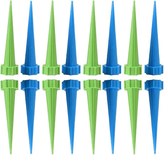 Operitacx 16pcs Plant Watering Spikes, Plastic Plant Self Watering Devices, Flower Pot Irrigation Drippers for Outdoor Indoor Garden Flower Vegetables Random Color