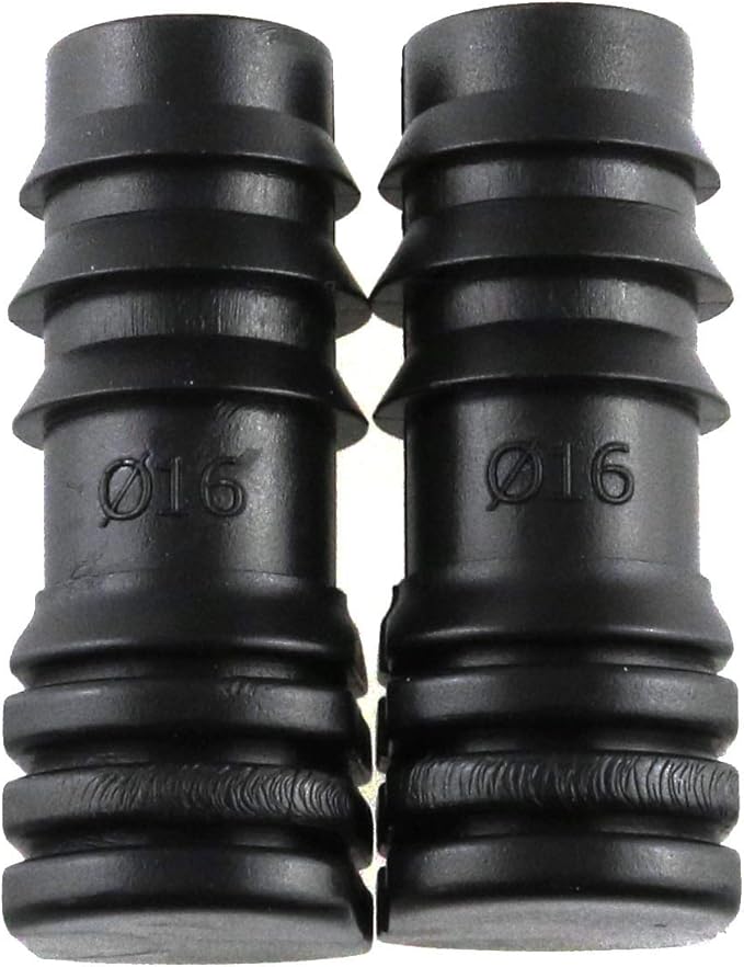 12pcs Black Irrigation Fittings End Plugs POM Plastic End Plugs for 1/2inch Drip Tubing - Barbed Connectors (Fits Most Brands 16mm .520 ID and Compatible Drip or Sprinkler Systems)