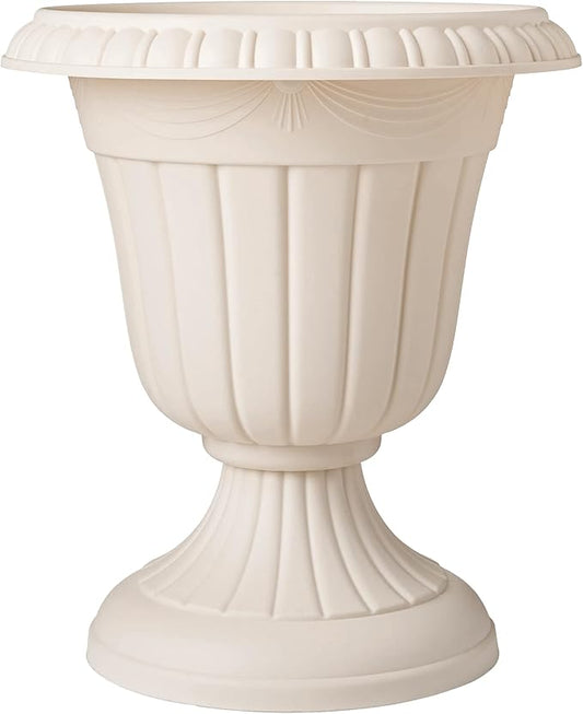 PL20BG Classic Traditional Plastic Urn Planter Indoor/Outdoor, 10" x 12", (Beige)