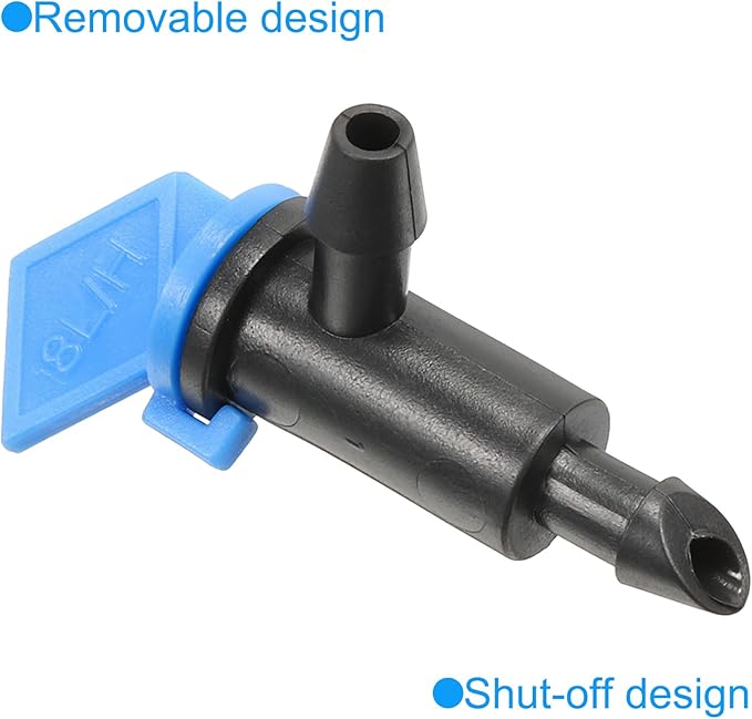 30 Pack Flag Dripper - Garden Irrigation System, Removable & Flow Control & Drip Emitter, Apply to Lawn Trees (2 Gallon Per Hour, Blue Black)