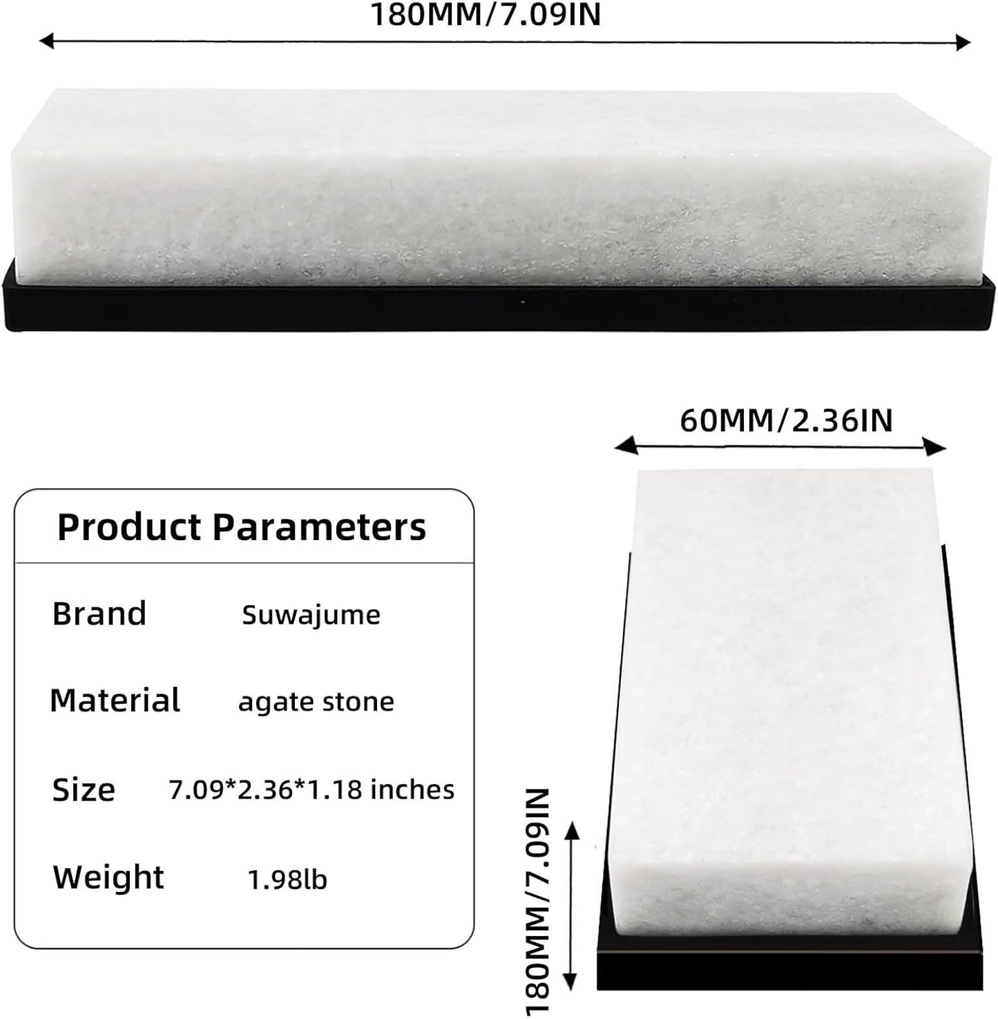 White Knife Sharpening Stone, 8000 Grit Sharpener Whetstone Final Fine Polishing Natural Honing Oilstone for Knives Tools,Cutting Tools 180 * 60 * 30mm