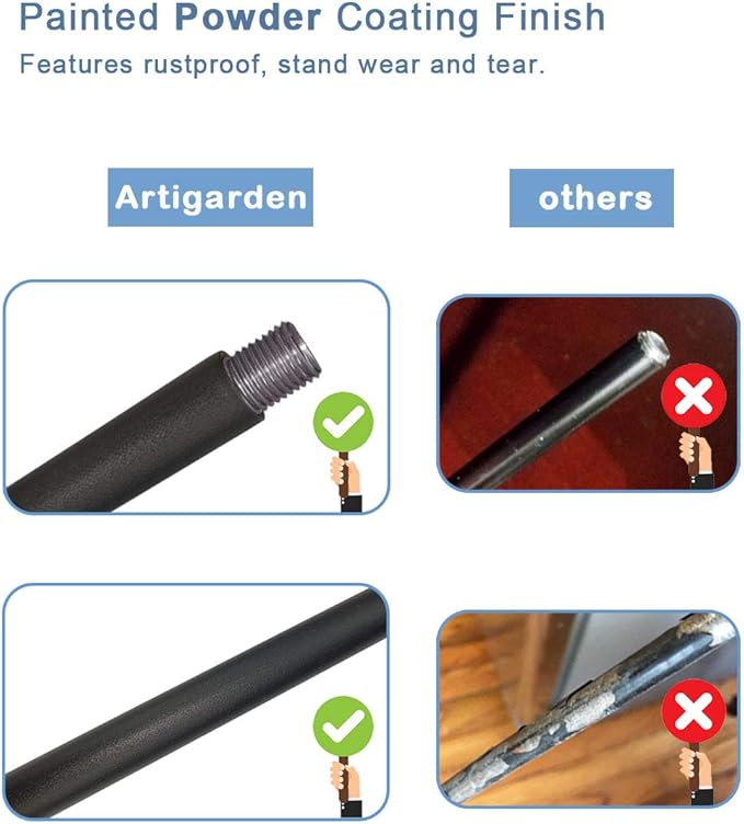 108 inch Outdoor Shepherd Hook with 5 Prong Base (2 Packs), Adjustable Heavy Duty Garden Hanging Stake for Bird Feeder Solar Light Plant Hanger Wedding Decor, Matte Black