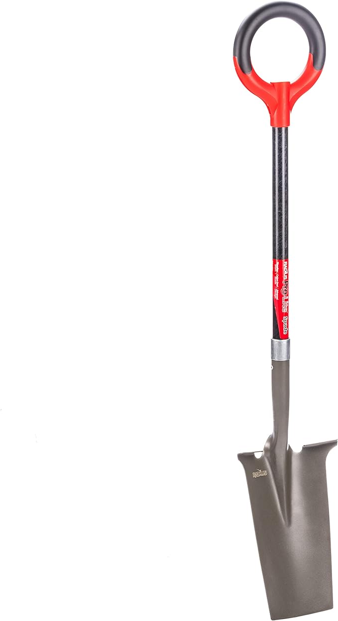 Radius Garden 25111 Pro-Lite Ergonomic Carbon Steel Spade, Red