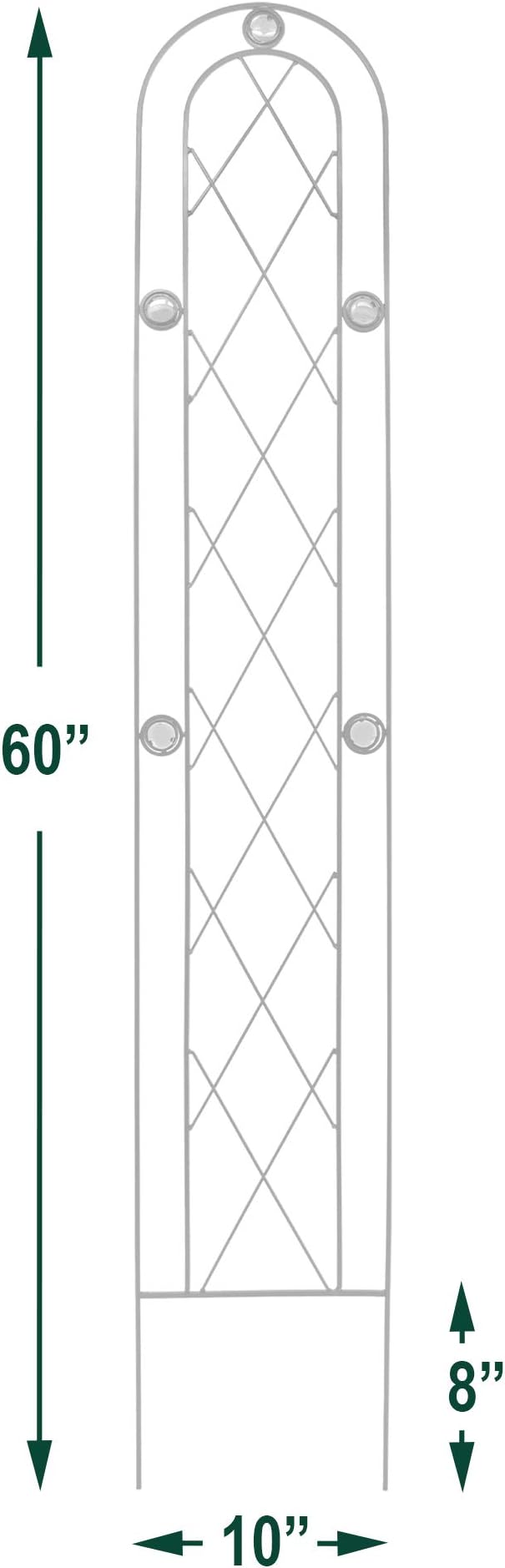 Arcadia Garden Products TR02 Arched Garden Trellis, 5' x 10", Black