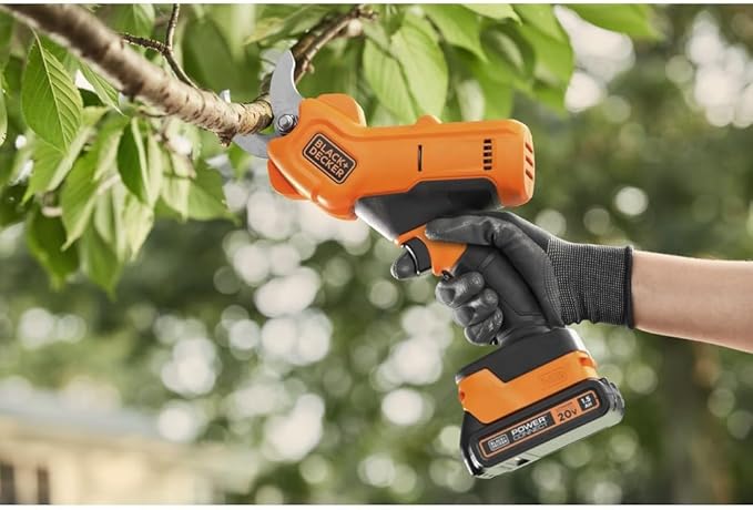 BLACK+DECKER 20V MAX* Cordless Pruner Kit, Power Pruning Shears, Battery and Charger Included (BCPR320C1)