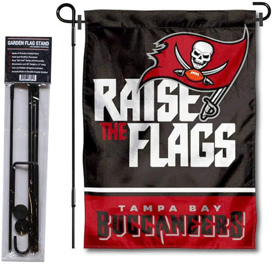 WinCraft Tampa Bay Buccaneers Raise The Flags Garden Flag and Pole Stand Holder
