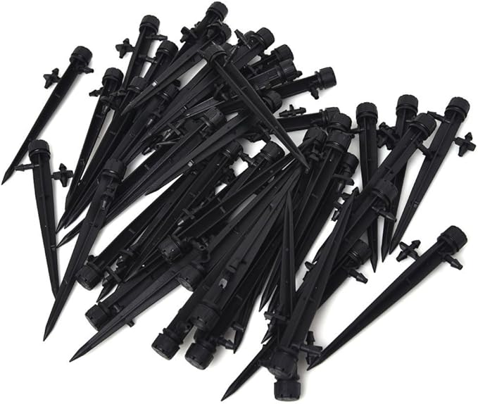 50 Pcs 360 Degree Adjustable Wate Flow Irrigation Drippers on Stake Emitters