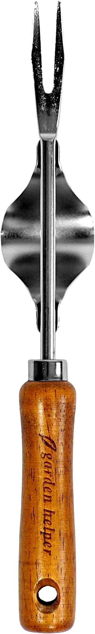 Weed Puller Heavy Duty Japanese Steel with Wood Handle, Hand Weeding Tool, Manual Weeder for Garden, Quick and Easy Weed Pull Tool, Made in Japan, Silver