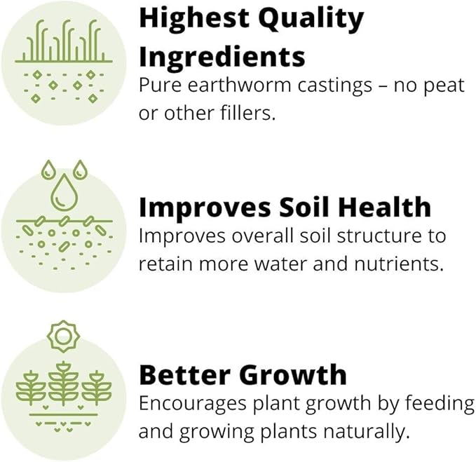 Earth Science – Earthworm Castings – Premium Plant Fertilizer for Indoor & Outdoor Plants – Soil Enhancer for Vegetable Gardens 3lb