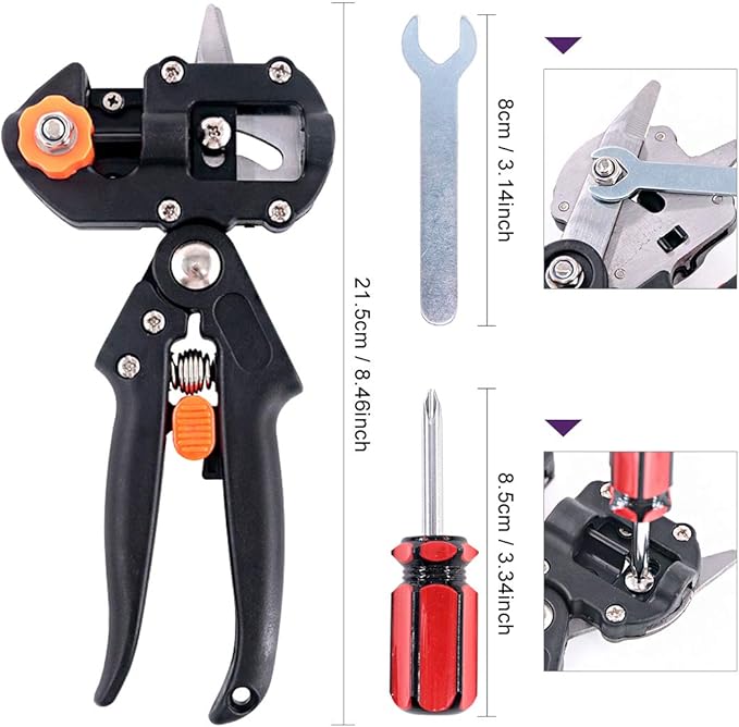 Swpeet 190Pcs 2-in-1 Garden Grafting Tools Kit, Including Garden Pruning Tools with 3 Extra Blades Grafting Tapes Rubber Bands Garden Gloves and Grafting Gardening Knife for Plant Branch Cutting