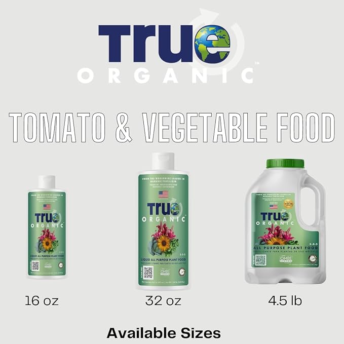 True Organic All Purpose Liquid Plant Food - Liquid Fertilizer 16oz - CDFA, OMRI Listed for Organic Gardening NPK 3-2-2