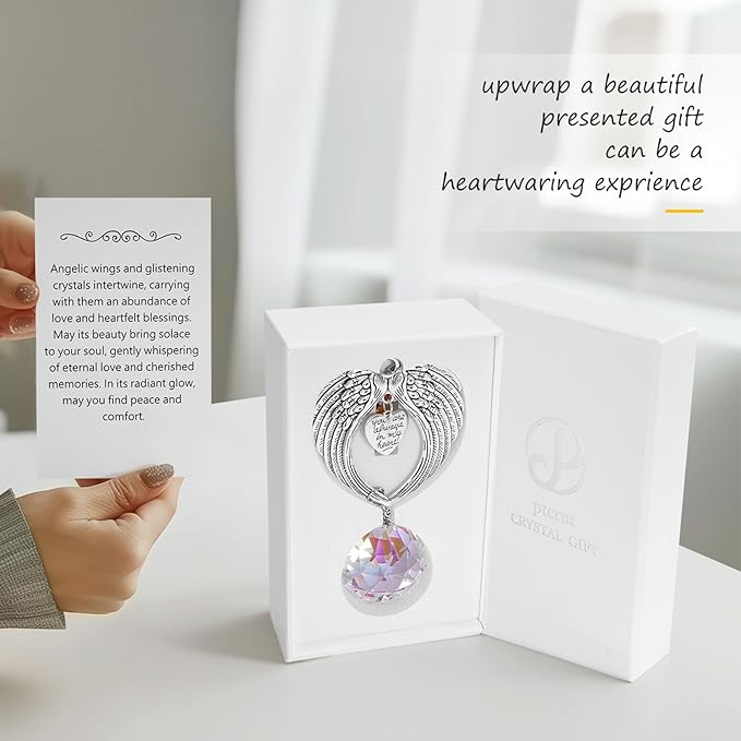 Memorial Gifts for Loss of Loved One Unique Sympathy Gifts Rainbow Sun Catcher Indoor Window Hanging Crystal Prism Grief Bereavement Gifts Ideas for Who Loss of Mom Dad (Silvery)