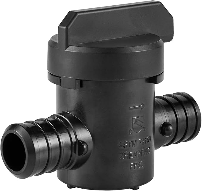 4 Pieces EFIELD Poly PPSU Pex Valve 1/2" X1/2" Full Port Ball Valve, Barb Crimp Pex Connection, ASTM F2159