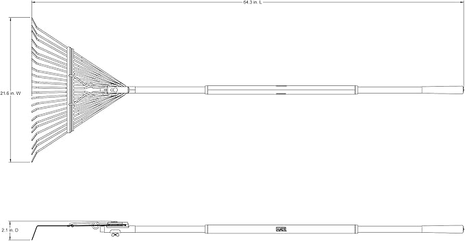AMES 20201033 Steel Tine Leaf Rake with Hardwood/Steel Handle, 22 Tines