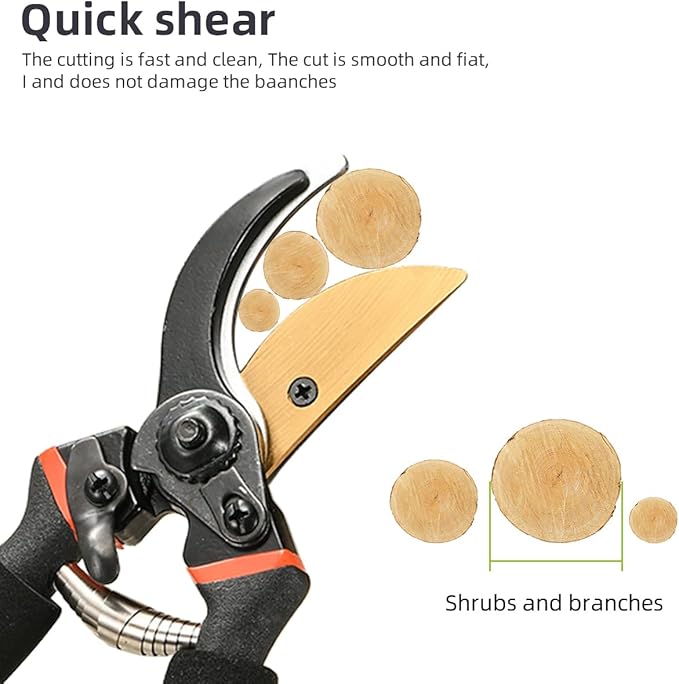 Premium Garden Shears,Ratchet Pruning Shears,8.2" Professional Ratchet Pruning Shears,Reinforced Design Handle,Garden Tool,for Weak Hands and Gardening Gift for Any Occasion