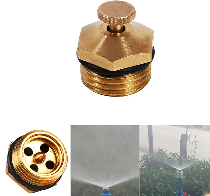 Adjustable 1/2inch Brass Centrifugal Water Atomizing Spray Nozzle Mist Sprinkler Micro Jet Agricultural Sprayer for Lawn Garden Irrigation