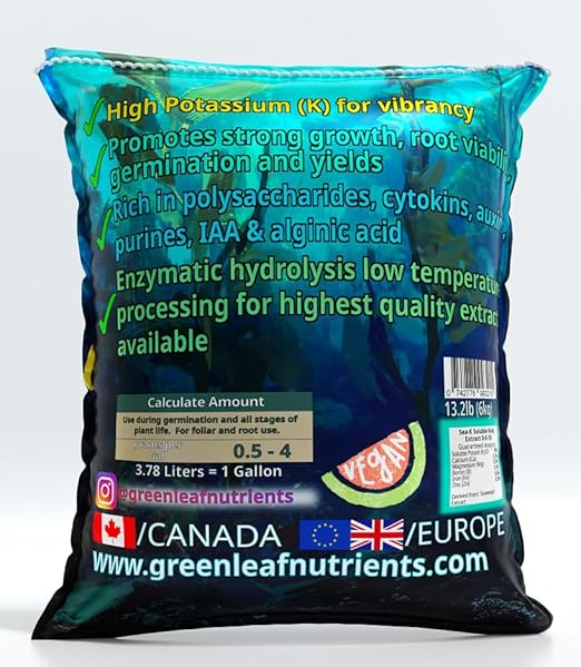 Organic Sea-K for Plants Seaweed and Kelp Fertilizer Supplement Concentrated Extract Powder Nutrient