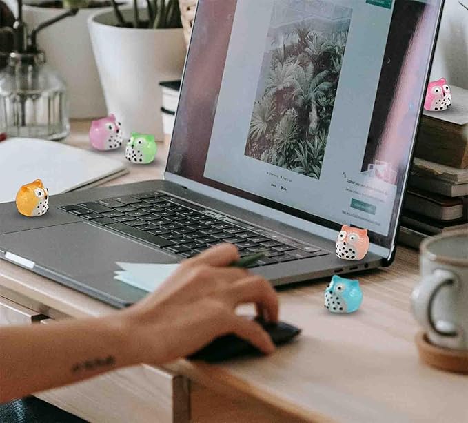 Luminous Mini Resin Animals 40 Pcs Tiny Resin Owls Glow in The Dark for Garden Miniatures Fairy Garden Accessories Plant Decorations and Car Accessories