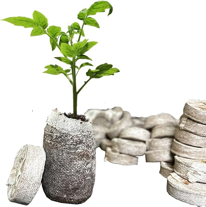 100 Pcs Peat Pellets Seed Starting Plugs Pellets Seedling Soil Block 30mm Nursery Soil for Indoors Garden Flowers Seedling Planting Seeds Starter Pellet for Transplanting Planting