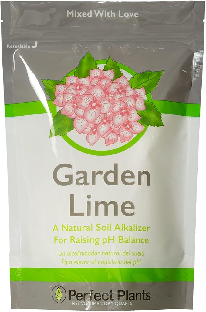 Perfect Plants Garden Lime Soil Amendment 2 qt. | Calcium Carbonate Rich for Horticultural Use | Garden, Lawn, & Potted Plants | Turns Acid Medium Basic (2 qt.)