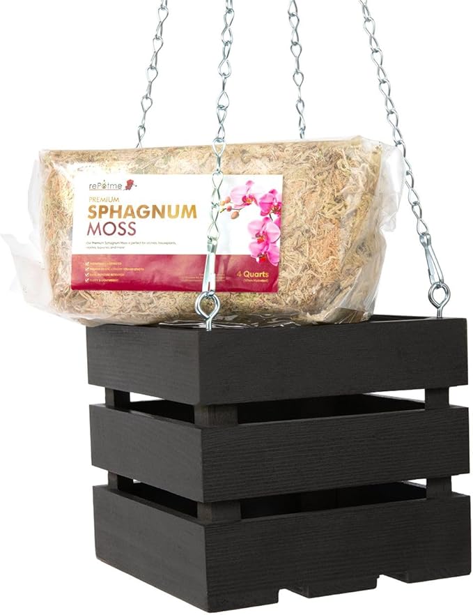 rePotme Premium Organic Sphagnum Moss, Orchid Moss - 4 Quarts (When Hydrated)