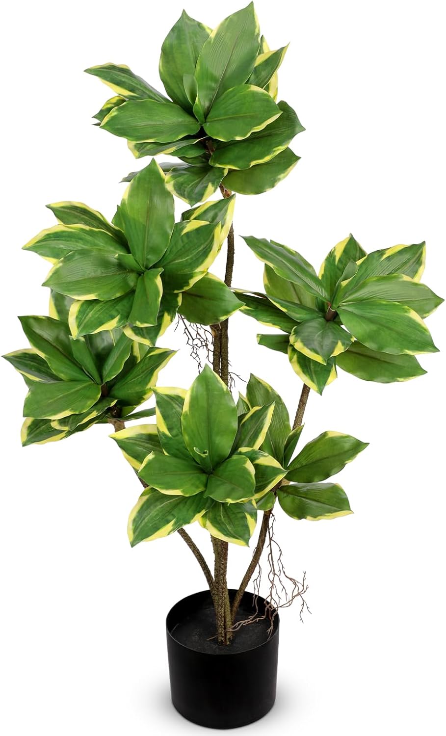 Artificial Tree 2.95Ft Faux Agave Plant Fake Tropical Yucca Palm Tree with 6 Heads in Pot Fake Dracaena Plants Tree for Home Decor Modern Office House Decoration Housewarming Gift Green
