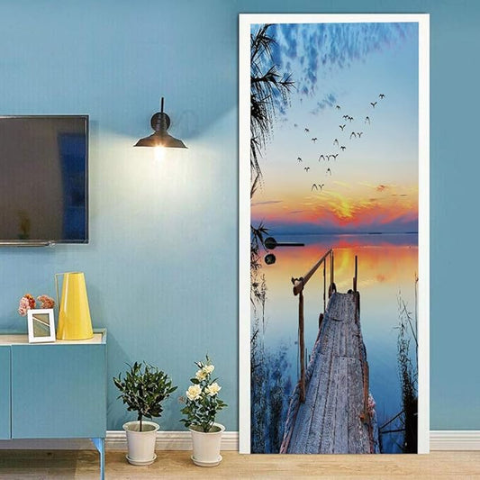 3D Door Stickers Murals - Peel and Stick Wallpaper - Self-Adhesive Decals - Removable PVC Waterproof - Bedroom, Living Room - 34.6" x 78.7"