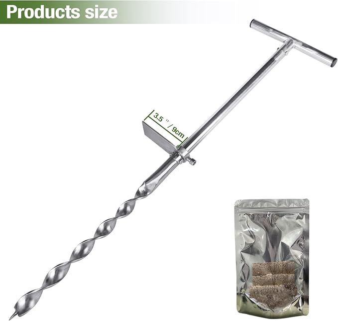 Soil Probe 36 Inch with 2 Bags, Twist Soil Sample Probe for Lawn House Plants, T-Handle Soil Sampler Probe Rod, Stainless Steel Soil Test Kits Tool for Soil Sampling
