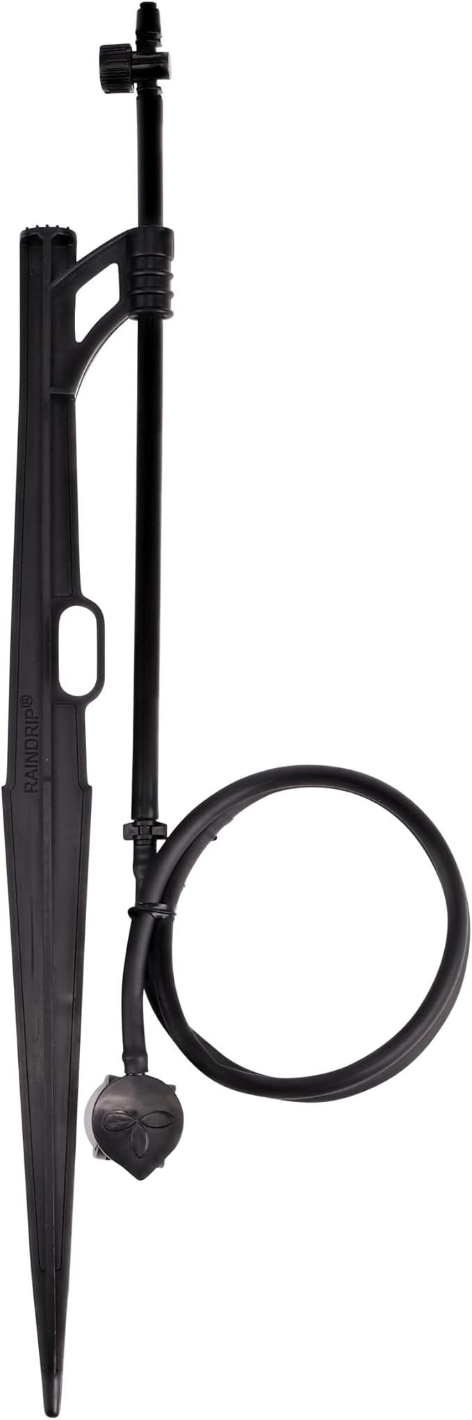 Raindrip 173CPUB, Adjustable Flow Micro Sprinkler Assembly, Quarter-Circle Pattern, Fan Spray, 1/4-Inch Clamp N Pierce® Inlet, Riser & 13-Inch Stake, Drip Irrigation Emitters for Drip Irrigation Gardening Systems, Black