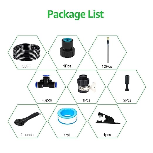 Drip Irrigation Kits,Automatic Irrigation System with Replaceable 360-degree Bending Dropper,atomizing Copper Nozzle for Watering System for Garden Plant Lawn Patio.(atomizing Nozzle)