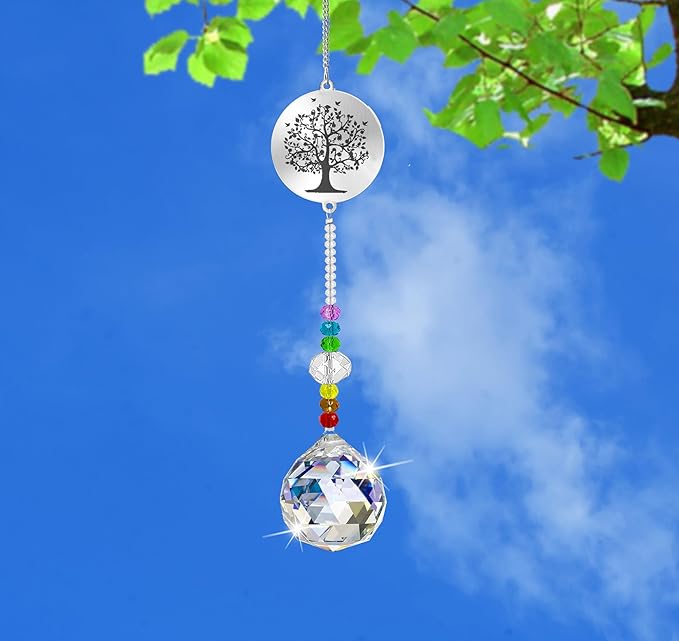 Memorial Gifts Crystal Suncatcher,Unique Sympathy Gifts for Loss of Loved One,Rainbow Maker Bereavement Gifts Box for Loss of Father Mom Dad Son Daughter Husband Brother Grandmother (Tree)