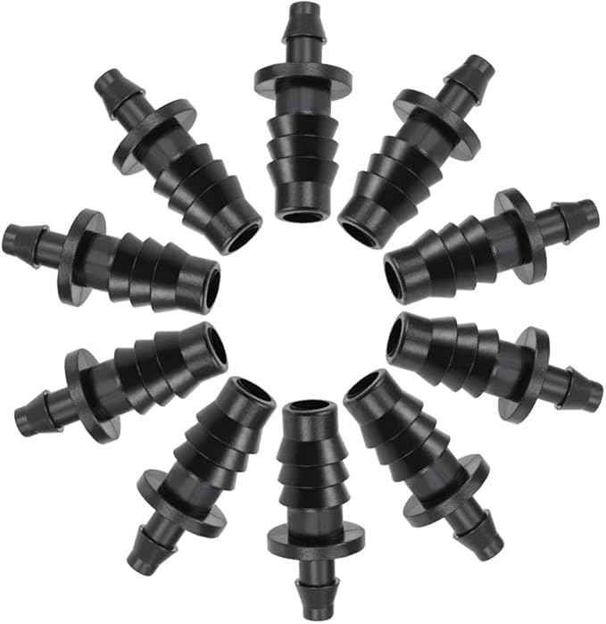 uxcell Barb Drip Pipe End Closure Cap 4mm and 8mm Inner Diameter Hose Plug Connector for Garden Agricultural Irrigation System, Plastic 10pcs