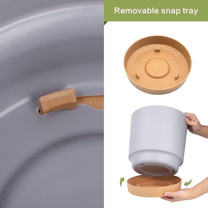 QCQHDU 12 inch Plant Pot, 2 Pack Planters for Indoor Plants with Drainage Holes & Saucer, Outdoor Flower Pots Home Garden Modern Decor