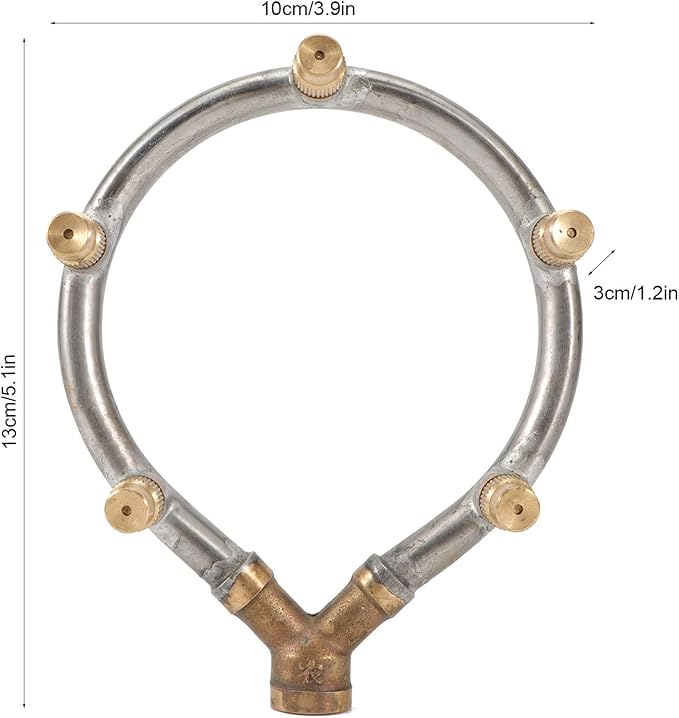 Misting Nozzle Stainless Steel 5 Head Adjustable Circular Irrigation Sprinkler Misting for Garden Watering