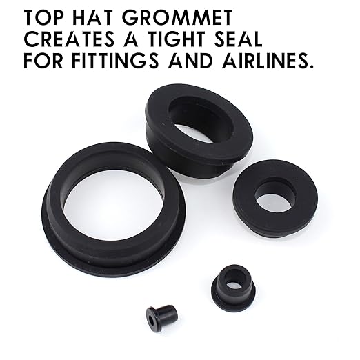 1/4 Inch Drill Hole, 3/16 Inch ID Silicone Rubber Grommets for Wiring, Automotive, Firewall Hole Plug, Small Top Hat Grommets for Vinyl Tubing in Hydroponic and Irrigation Systems, 35 Pack