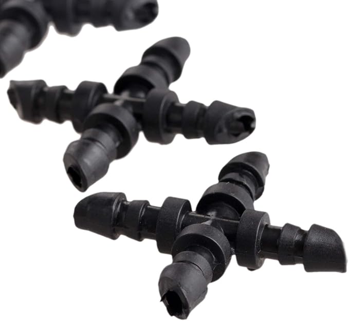 Mtsooning 50PCS Irrigation Cross Connectors for 4/7mm Hose,Barbed Tubing Fittings Kit 4-Way Coupling for Drip Sprinkler Garden Lawn Systems Systems